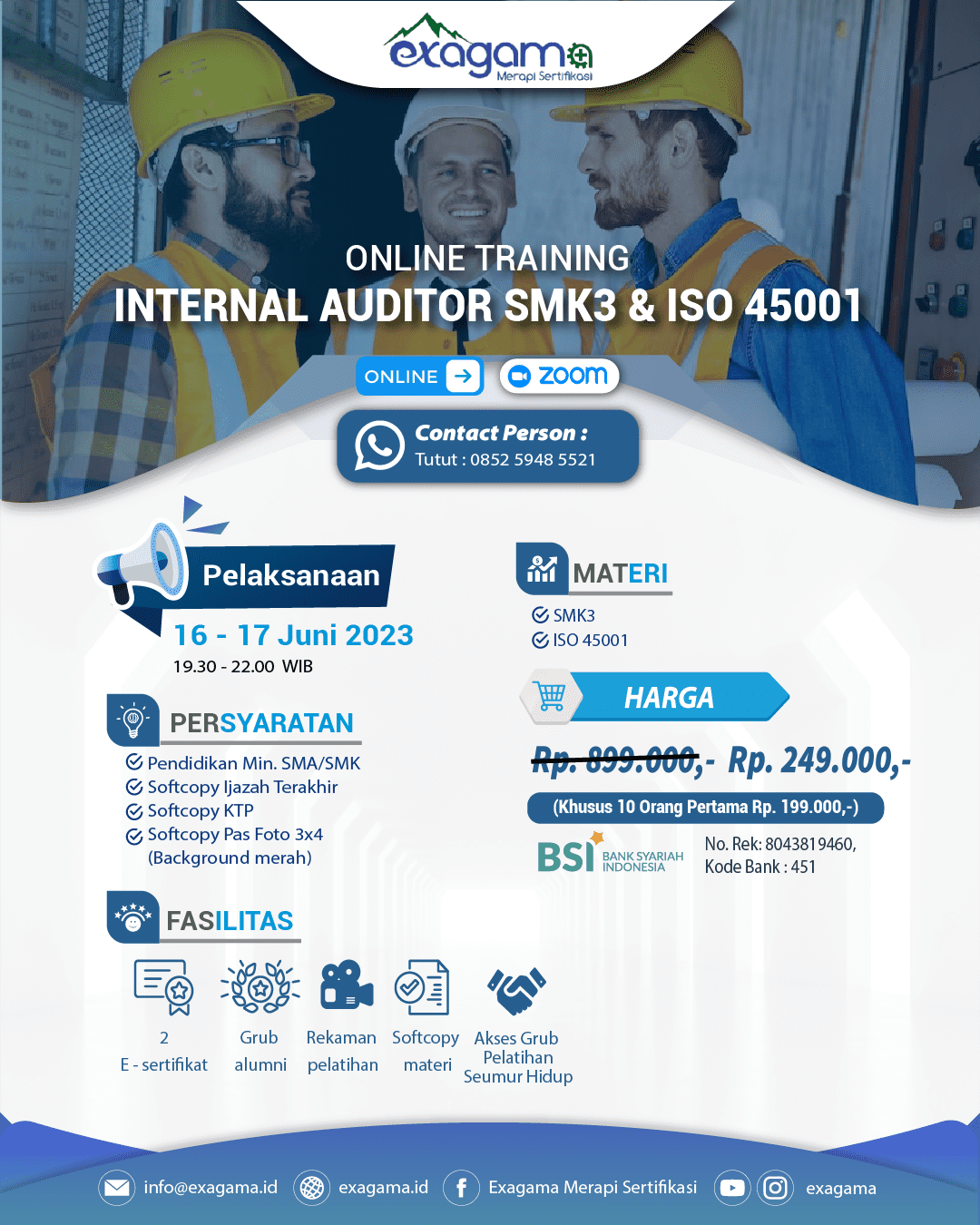 Schedule Pelatihan – Exagama Merapi Sertifikasi